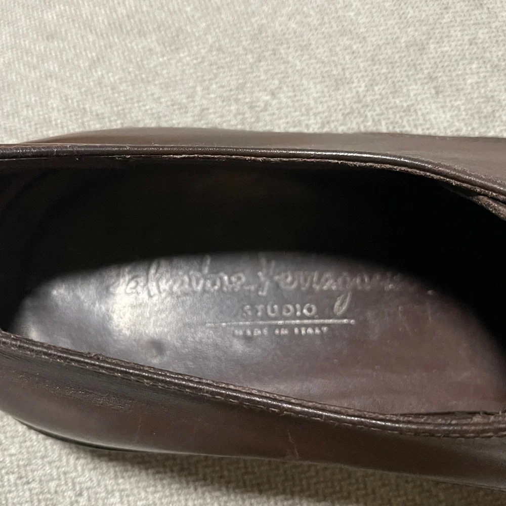 Dark Brown Salvatore Ferragamo Leather Oxfords
